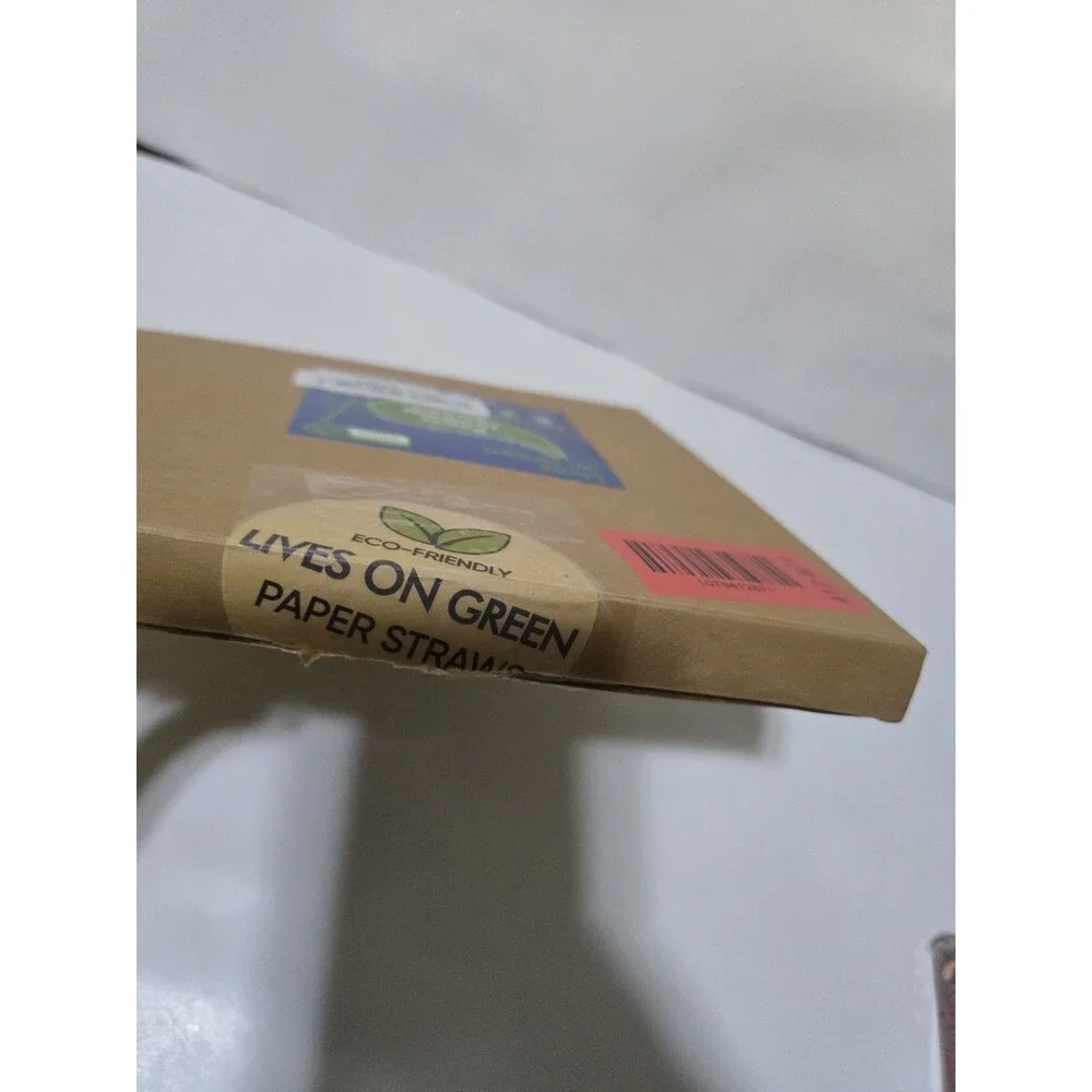Lives on Green Paper Drinking Straws 100 Pack Red 7.75